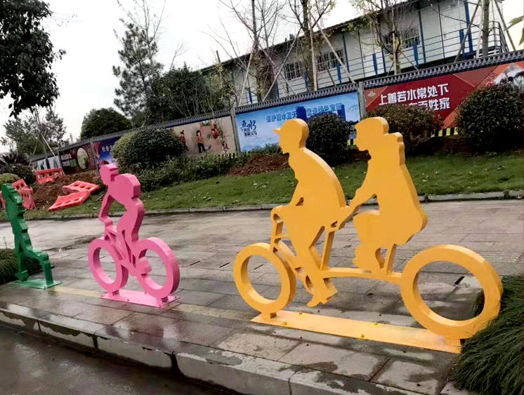 自行車運動造型健康宣傳標牌