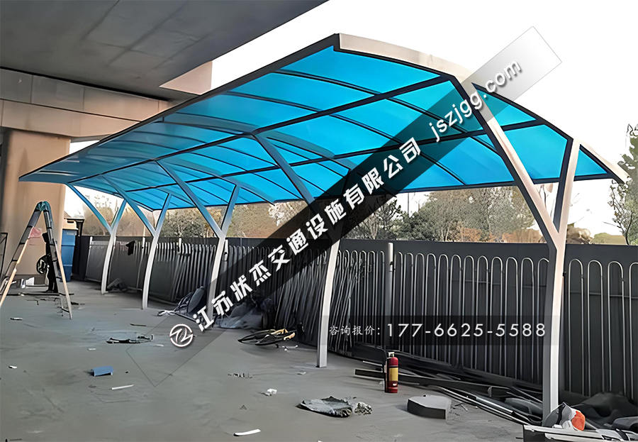 鋼結構電動自行車車棚圖片