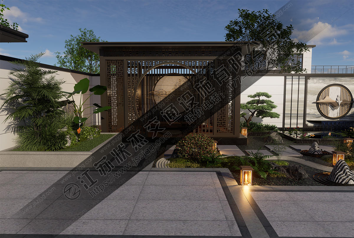 鋼結(jié)構(gòu)新中式庭院?jiǎn)伪劾燃? /></p>
<p><br /></p>
<p align=