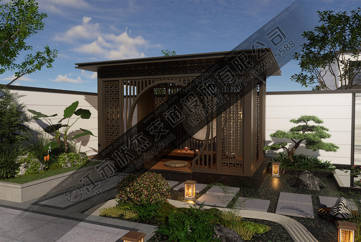 鋼結(jié)構(gòu)新中式庭院?jiǎn)伪劾燃? /></p>
<p><br /></p>
<p align=