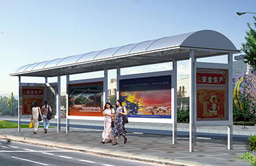 新款不銹鋼公交車候車亭報(bào)價(jià)效果圖