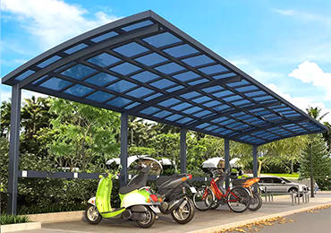 室外電動(dòng)車停車棚效果圖