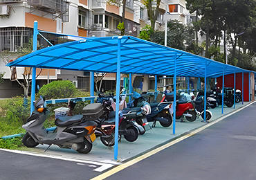 電瓶車充電樁棚子圖片效果圖