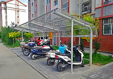 戶外非機動車棚造型圖片